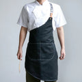 Eternal Eagle Men's Women's Sleeveless Canvas Chef Apron Eco-Friendly AZO Free Black/White Certified Kitchen Cleaning Catering