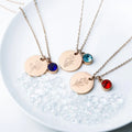 Wholesale Titanium Steel Birthday Stone Flower Necklace
