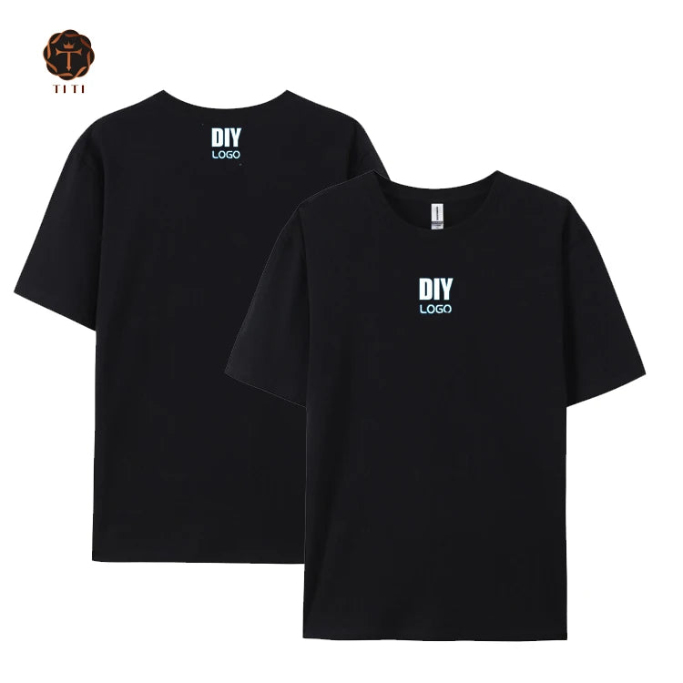 Wholesale Custom Your Brand Logo 100% Cotton Tshirt Blank Men T Shirt Plain Casual Men's T-shirts