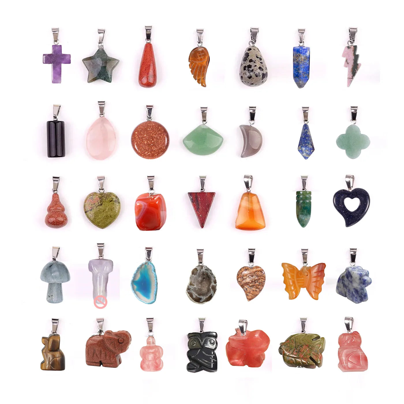 Chain Heart Lock Luxury Gemstone Natural Jade Stone Cross Fine Custom Fashion Jewelry Pendant Charms Necklaces for Women Men