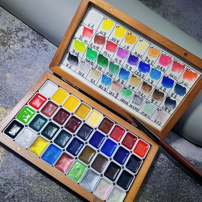36 Color Solid Watercolor Pigment Set Acrylic Painting Professional Art Painting Nail Art Halo Dyeing Pearl Other Nail Supplies