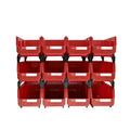 Red V2 12PCS PP Injection Rectangle Multifunctional Folding Parts Storage Box 20*13*11CM Home Garage Tool Cabinet