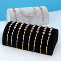 JUQUAN Half Circle Velvet Jewelry Display Stand Counter Necklaces Rack Holder for Bracelets Watches Premium Accessory Model
