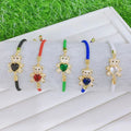 BC3026 Dainty 18k Gold Plated CZ Diamond Cubic Zirconia Bear Charm String Cord Adjustable Bracelets