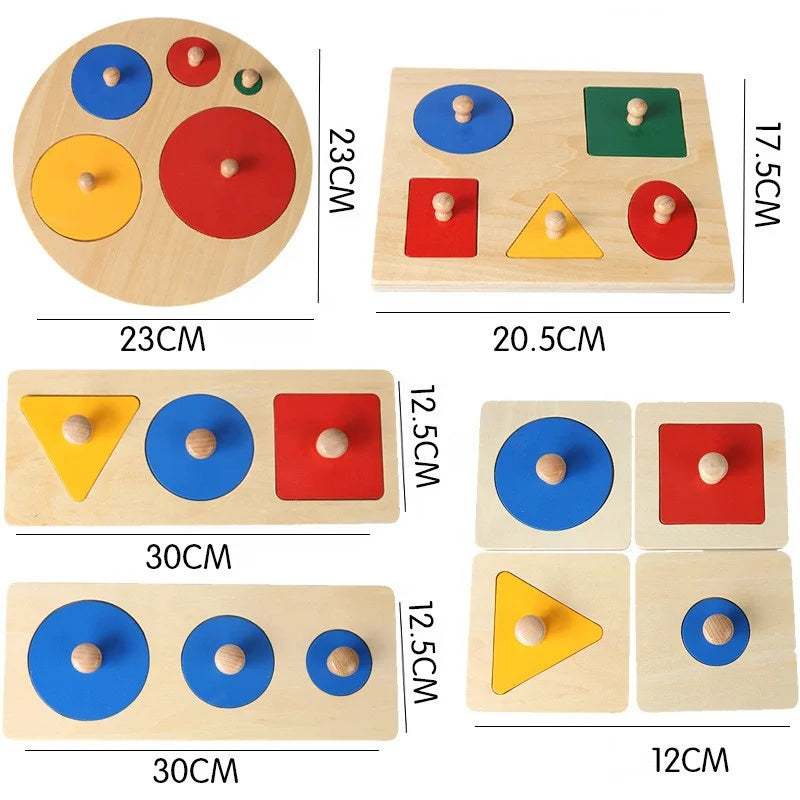 Montessori Geometry Panel Geometric Graphics Circular Panel Learn to Recognize Shapes As Sensory AIDS for Jigsaw Puzzles