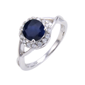 A3245 Abiding Jewelry Classic OEM Engagement Ring Diffussion Sapphire Wholesale 925 Sterling Silver Wedding Halo Rings Women