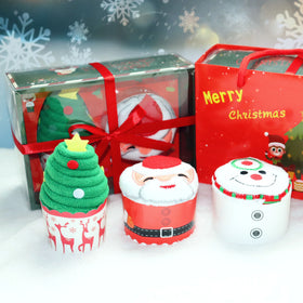 Christmas Towel Gift 100% Cotton Christmas Towel Sets Theme Gift Towel Christmas Decoration