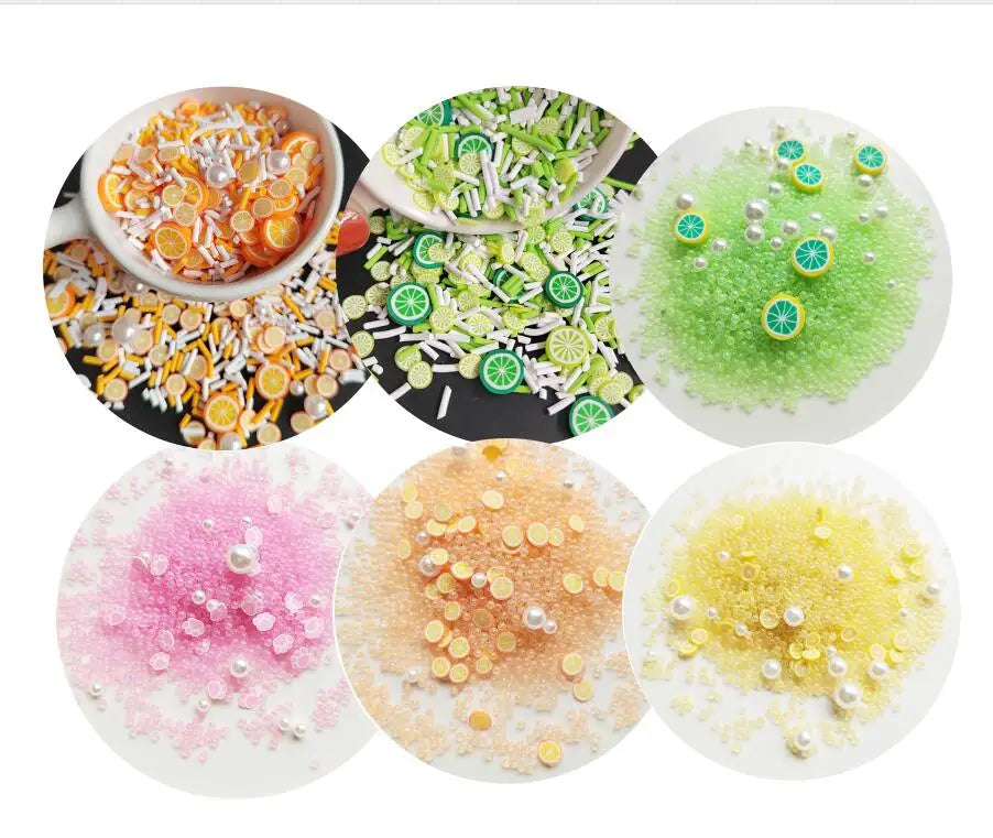 Cute 3D Lemon Fruit Slices Miniature Orange Nail Art Decoration Hot Clay Sprinkles for DIY Crafts Phone Case Scrapbooking Decor