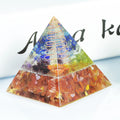 Spiritual Elementz Reiki Charged Chakra Healing 7 Chakra Orgone Pyramid (2 Inch) with Clear Crystal Gemstone Copper Metal