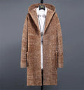 new Men Sweater Tops Knit Clothing Wholesale Apparel Autumn Winter Thick Casual Stand Collar Zip Cardigan Sweater