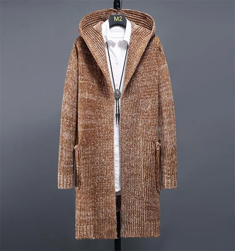 new Men Sweater Tops Knit Clothing Wholesale Apparel Autumn Winter Thick Casual Stand Collar Zip Cardigan Sweater