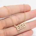 Special Year 1980-2021 Custom Birth Year Initial Necklace for Women Girls Jewelry Handmade Personalized Year Number Necklaces