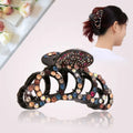 Glitter Women Hair Jewelry Stone Hair Claws Acetate 11.5cm Jaw Clip Crystal Tortoise Shell Hair Claw Clips Rhinestone for Girls