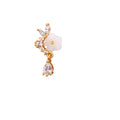 Custom Nose Stud for Women Stainless Steel L Shape Bar & Copper CZ Top With 14K Gold Plating Nose Rings Studs Piercing Jewelry