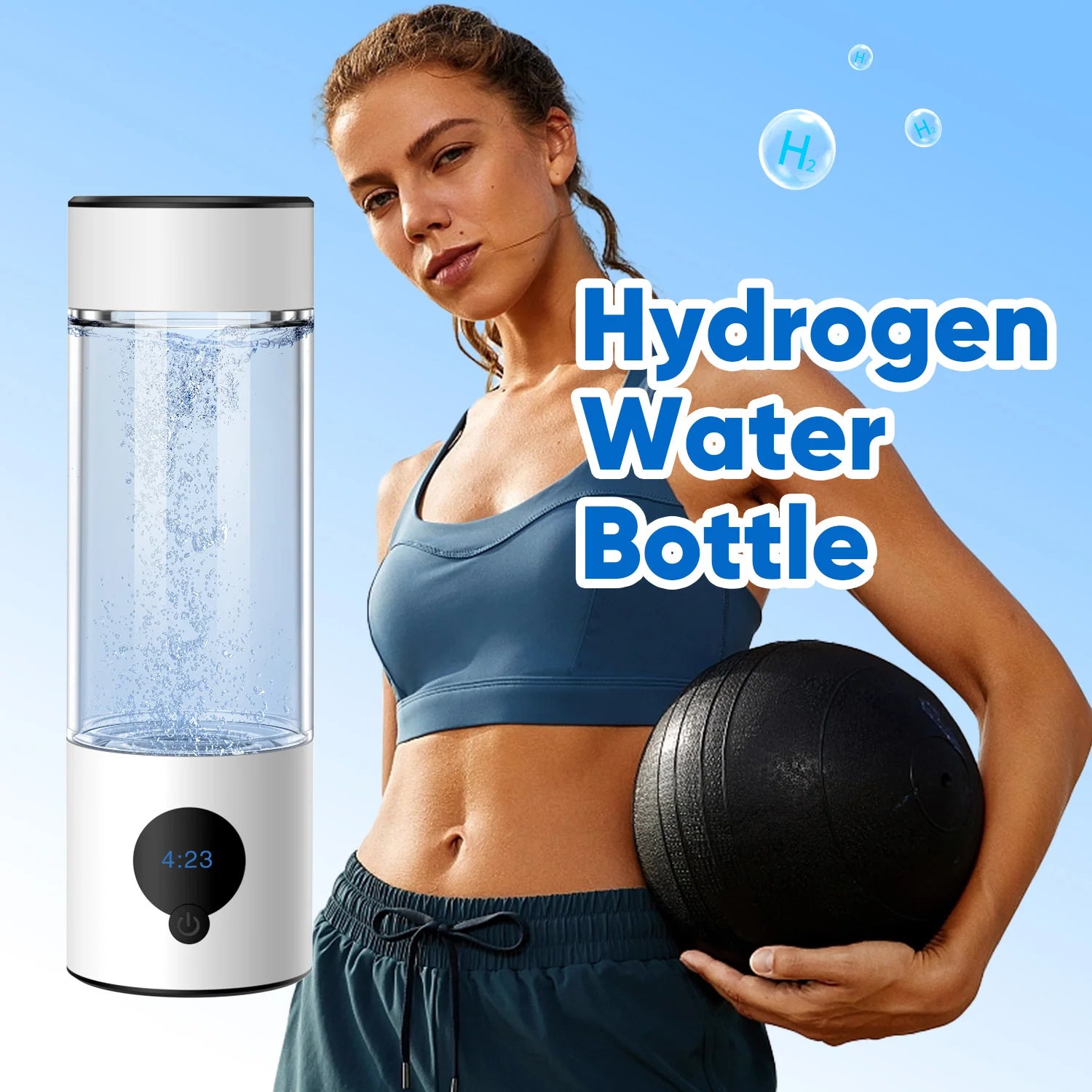 Suyzeko Sports Use Hydrogen Rich Water Generator Machine SPE Rechargeable 99.99% H2 4000 Ppb Concentration 650ml 1000ml