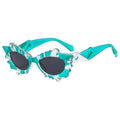 Unique Design Personality Diamond Crystal Shape Sunglasses Small Oval Frame Unisex Shades