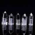 Natural Clear Quartz Crystal Points Wands Point 6 Faceted Prism Wand Carved Reiki Chakra Stone