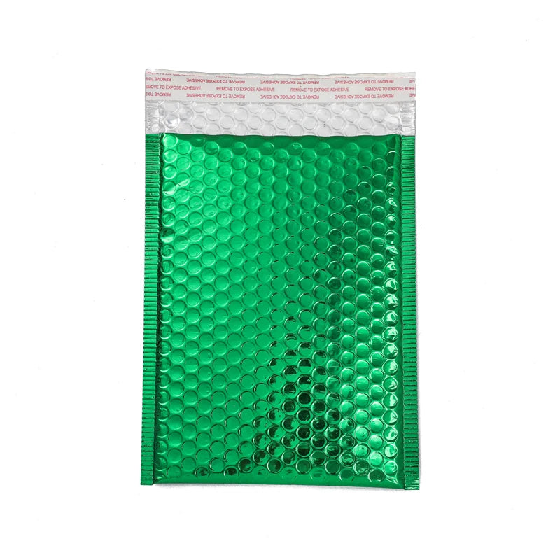 Custom OEM Plastic Packing Bags Green Metallic Foil Shipping Envelope for Clothing Jewelry for Package Promotion Factory Direct
