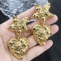 2023 New Arrival Wholesale Fashion Jewelry Irregular Folds Retro Palace Earrings Girl Star 18k Gold Drop Star Heart Earrings