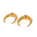 18K PVD Stainless Steel Gold Plated Personalized C-Shaped Moonlight Earrings for Women