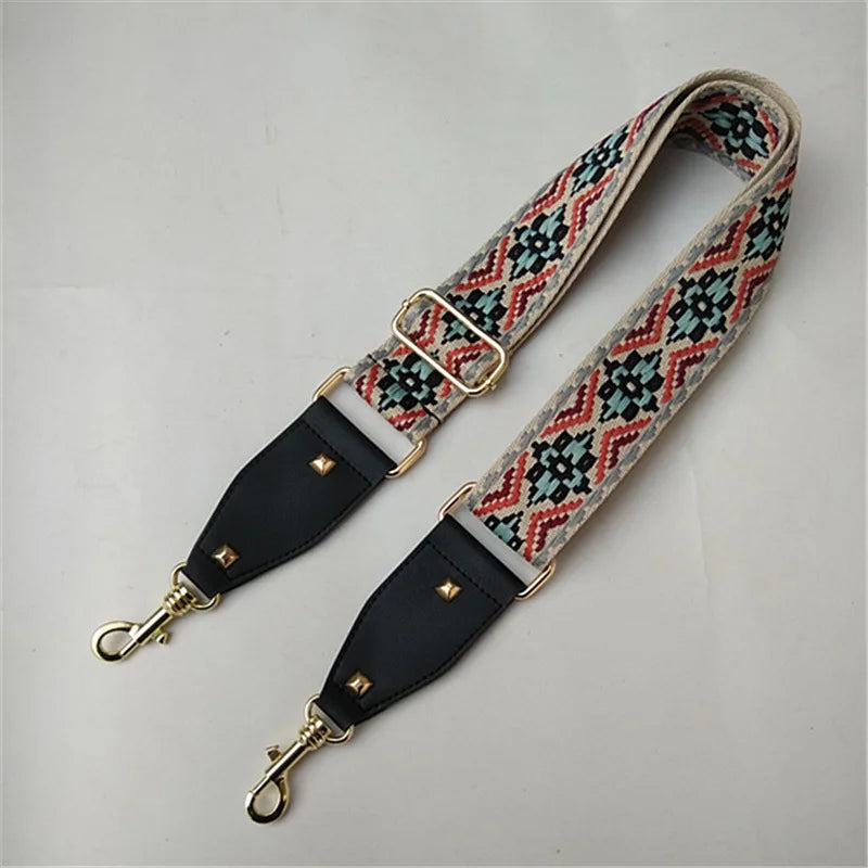 ZONESIN 2022 Hot Selling 5cm Vintage Designer Fabric Faux Leather Polyester Webbing Guitar Shoulder Straps