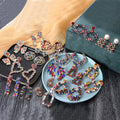 HOVANCI Rhinestone Earrings Supplies 10 Fashion Retro Rhinestone String Tear Drop Long Earrings