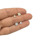 2022 NEW 925 Sterling Silver INS Minimalist Planet and Star Shape with Cz Gold Plated Stud Earrings for Women