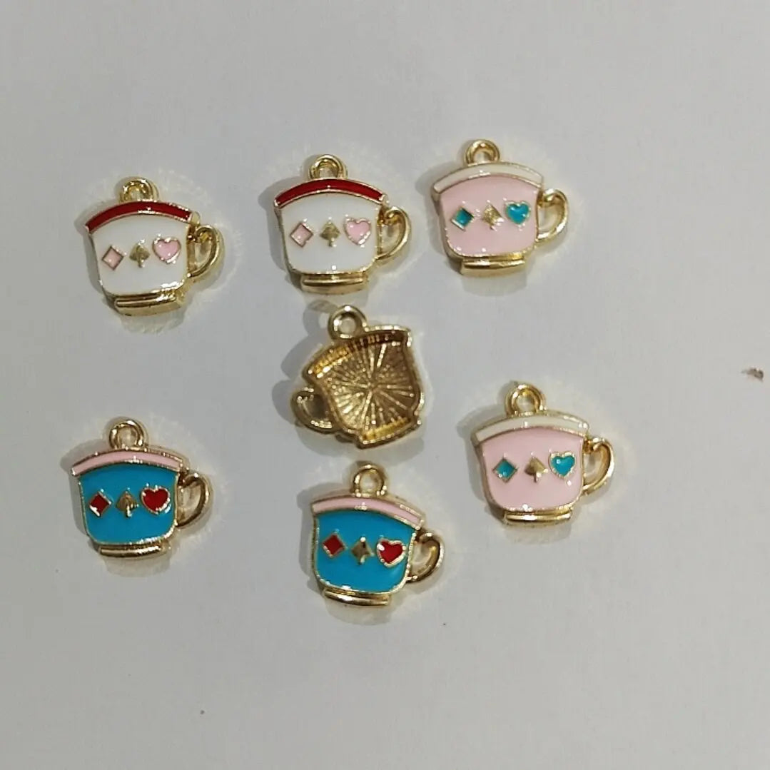 Enamel Cup Pendants for Handmade Charms Jewelry Making Supplies Accessories DIY Earrings Necklaces Bracelets Crafts