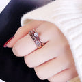 Nabest PVD Plated Women Minimalist Layers Rhinestone Charm Shiny Joint Ring Stainless Steel Waterproof Lover Ring Jewelry