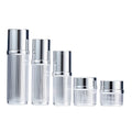 Silver Acrylic Bottle Airless Pump Spray Lotion Emulsion Packaging 30ML 50ML 100ML Luxury Cosmetic Container Cream Jar 30g 50g