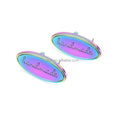 Ivoduff Handmade Metal Labels for Bags DIY Craft Handmade Sewing Oval Shape Decoration Labels Tags