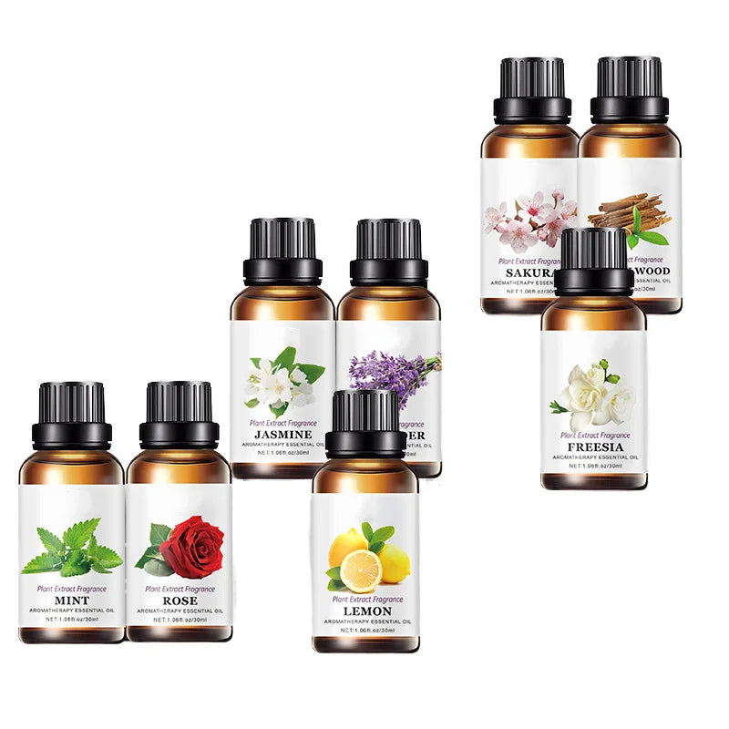 Wholesale 30ml Natural Organic Plant Extract Fresh Rose Lavender Jasmine Lemon Long Lasting Aromatherapy Essential Oil
