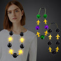 Neonglo Mardi Gras Jumbo Beads Long Necklace LED Flash Lights Big Balls Set Battery Powered New Design Christmas New Year
