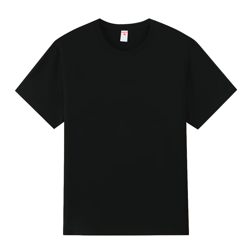 AI-MICH 100% Cotton Tshirts Plain Black Dtg Printing Solid Pattern Custom Plain Black T Shirts Wholesale Manufacturers China MegaBDM