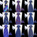 3-in-1 Set Mens Plaid Jacquard Ties Classic Necktie With Handkerchief Cufflinks Set 8cm Formal Business Necktie