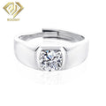Hip Hop Men Finger Ring 11mm Round D VVS1 Moissanite 925 Silver Jewelry Custom Ring