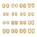 Wholesale Cheap Fashion Jewelry Plated Huggies Earrings Arrival Cubic Zirconia New Ladies Geometric for Girls Women's 18K Gold