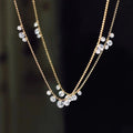 New Classic French Vintage Dewdrop Zircon Necklace CZ Crystal Sparkle Diamonds Chain Stainless Steel Gold Dainty Fashion Jewelry