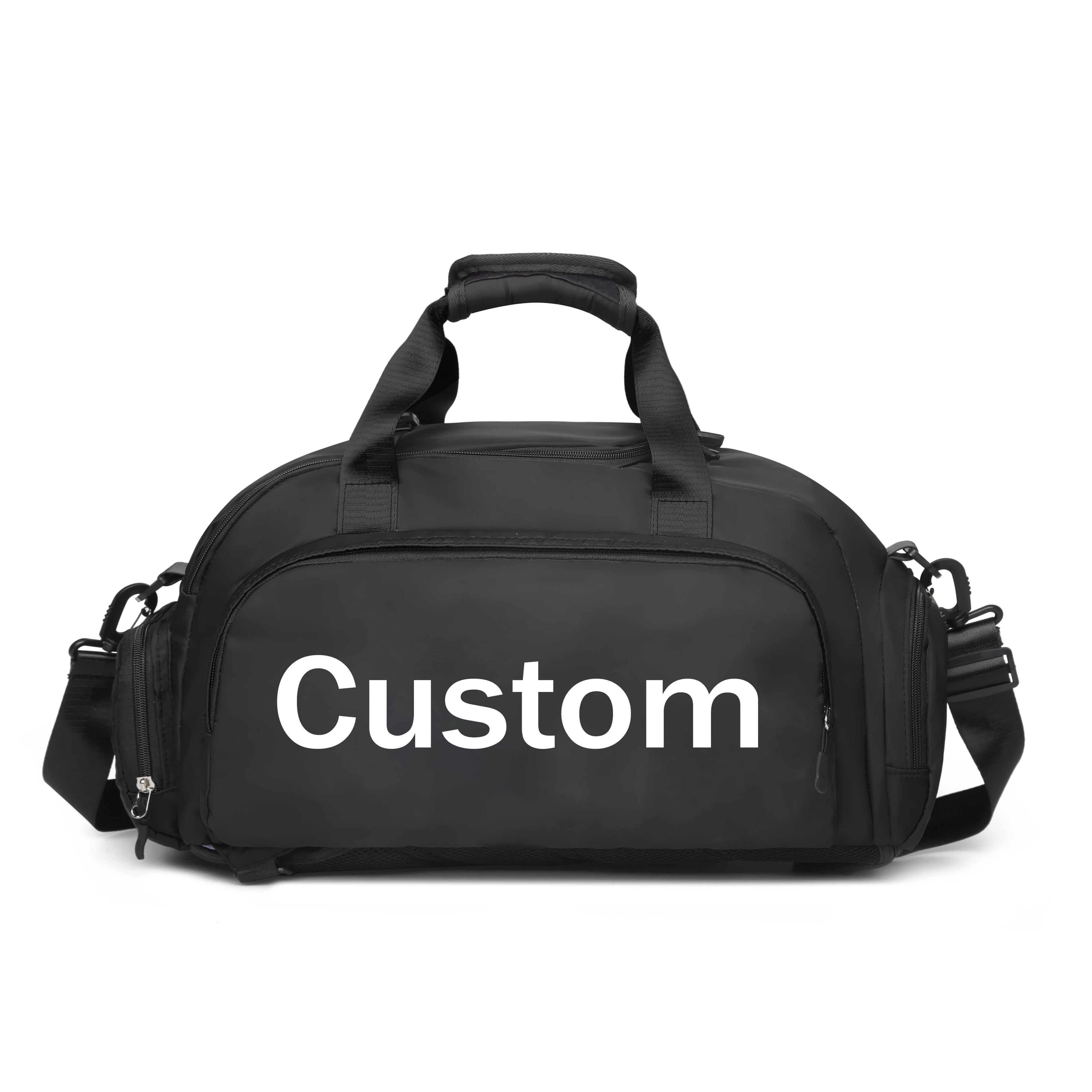 Custom Logo Shoulder Large Capacity Wet Dry Separation Weekender Handbag Sports Yoga Fitness Gym Duffel Travel Bag