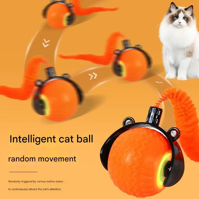 Kitty Electric Smart Bounce Cat Ball PC & Silicone Fashionable Automatic Rolling Vibrate Speedy Toy for Cats and Dogs