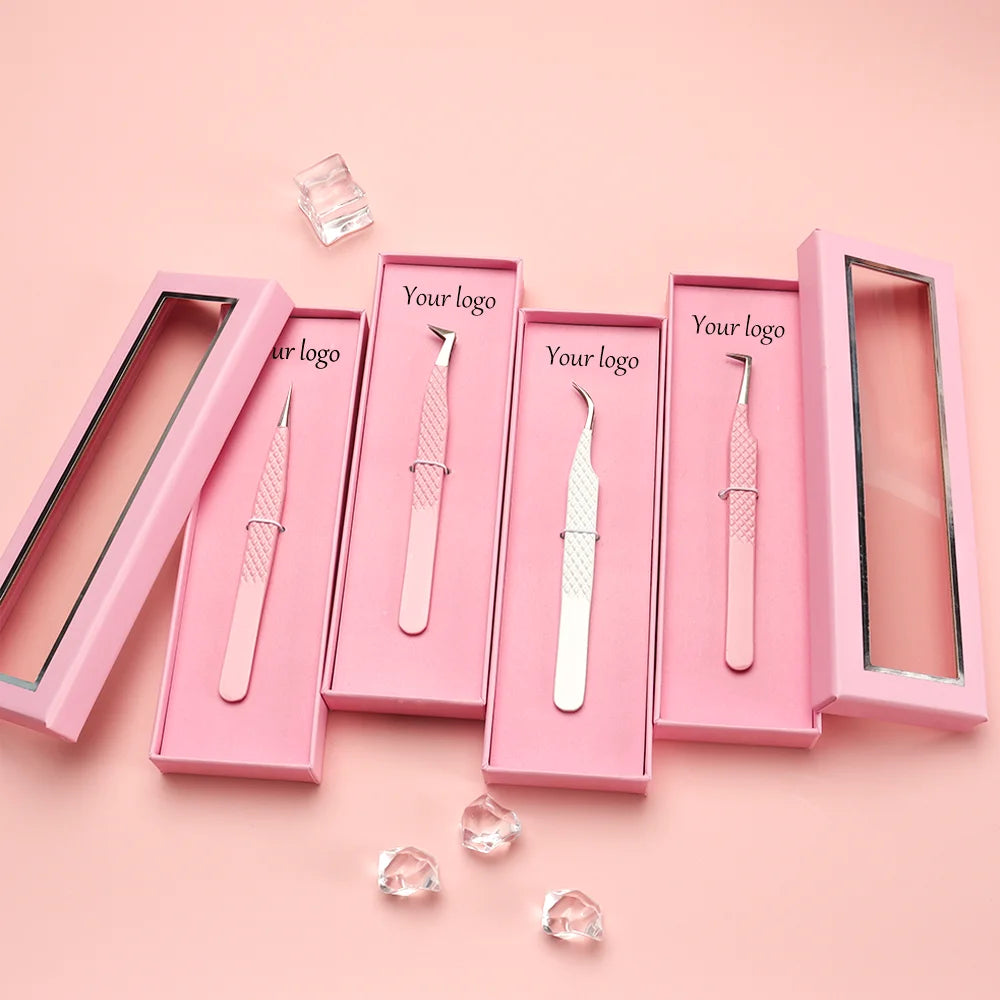 Professional Diamond Tips Perfect Grip Eyelash Tweezers Manufacturer and Exporter Pink Black New Trendy Style Volume Tweezers