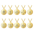 Voodoo Veve Papa Legba Amulet Stainless Steel Custom Logo Pattern Disc Pendant Hip Hop Men Golden Hoodoo Talisman Necklace
