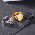 Non Tarnish Bible Verse Prayer Hand Ring Custom Men 18K Gold Plated Stainless Steel Praying Hands Signet Ring