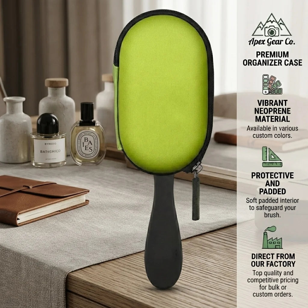 Custom Logo Travel Portable Colorful Oval EVA Zipper Closure Water Resistant Hairbrush Case