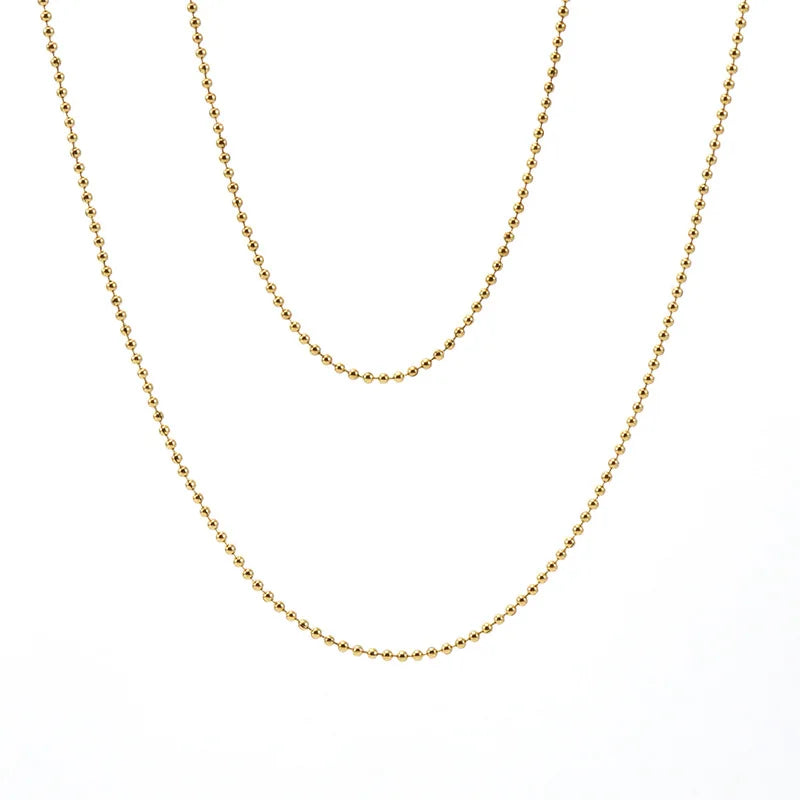 18inch Stainless Steel Bead Ball Chain 1.2 mm Necklaces Minimalist Jewelry