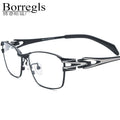 Borregls Pure Titanium Glasses Frame Men 2025 New Brand Designer Square Eyeglasses Japanese Lightweight Optical Eyewear 185764