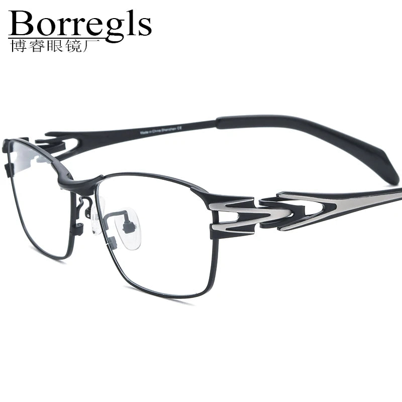 Borregls Pure Titanium Glasses Frame Men 2025 New Brand Designer Square Eyeglasses Japanese Lightweight Optical Eyewear 185764