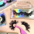 Custom logo Fluffy Wispy Eyelash 100% 3d Mink Eyelash 100% Handmade Real Mink Fur Cluster Eyelashes