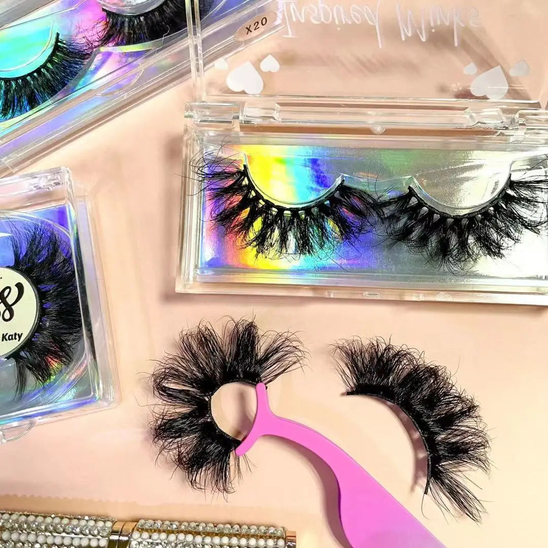 Custom logo Fluffy Wispy Eyelash 100% 3d Mink Eyelash 100% Handmade Real Mink Fur Cluster Eyelashes