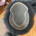 FH Afro Curly Human Hair Men Toupee  Replacement Hair System Pu Lace Q6 Skin Remy Human Hair Topper for Men Wigs